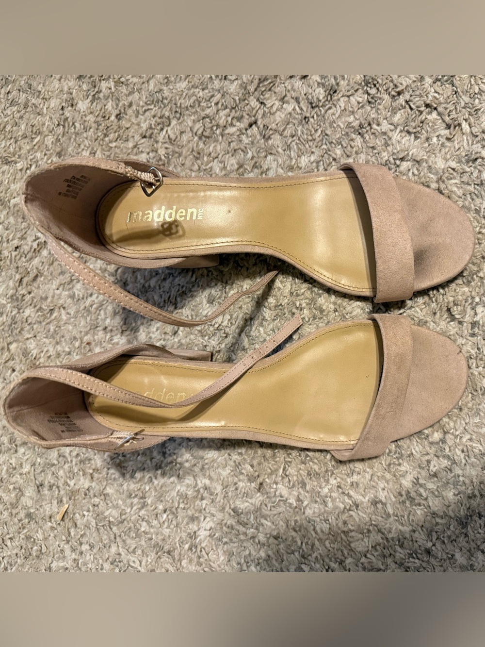 Madden Girl Blush Suede Ankle-Strap Heels